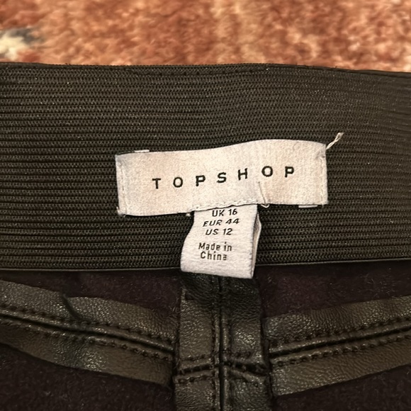 Topshop Sara Faux Leather Skinny Pants in Black - Size 12 - Picture 3 of 3